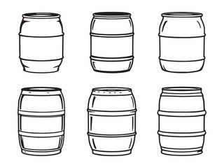 Plastic barrel container minimalist line art