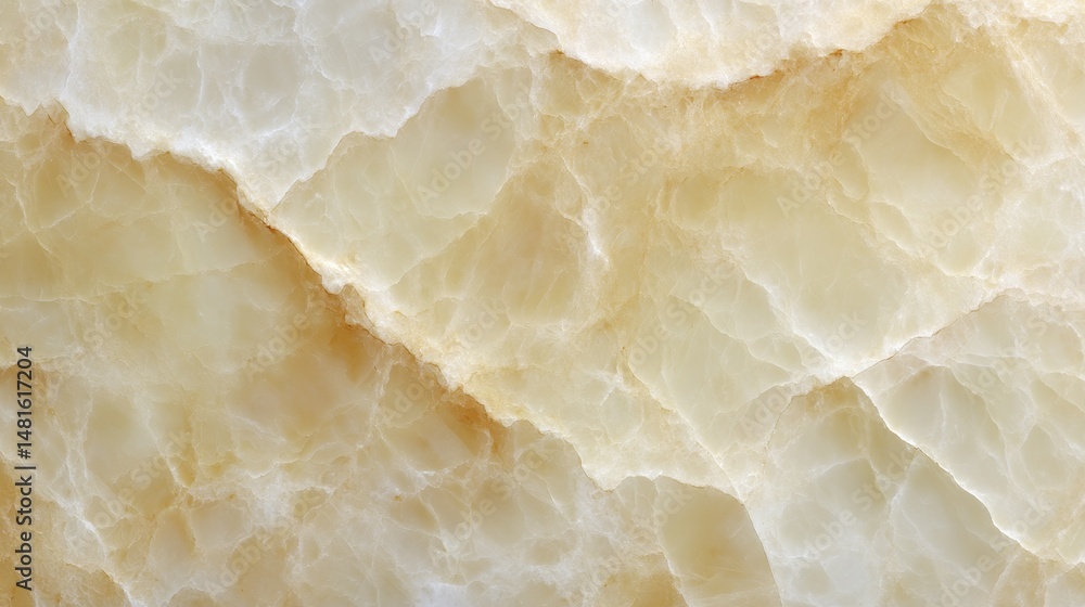 Aufkleber Full-frame background showcases smooth onyx marble with delicate beige and white tones, highlighting intricate veining for an elegant touch