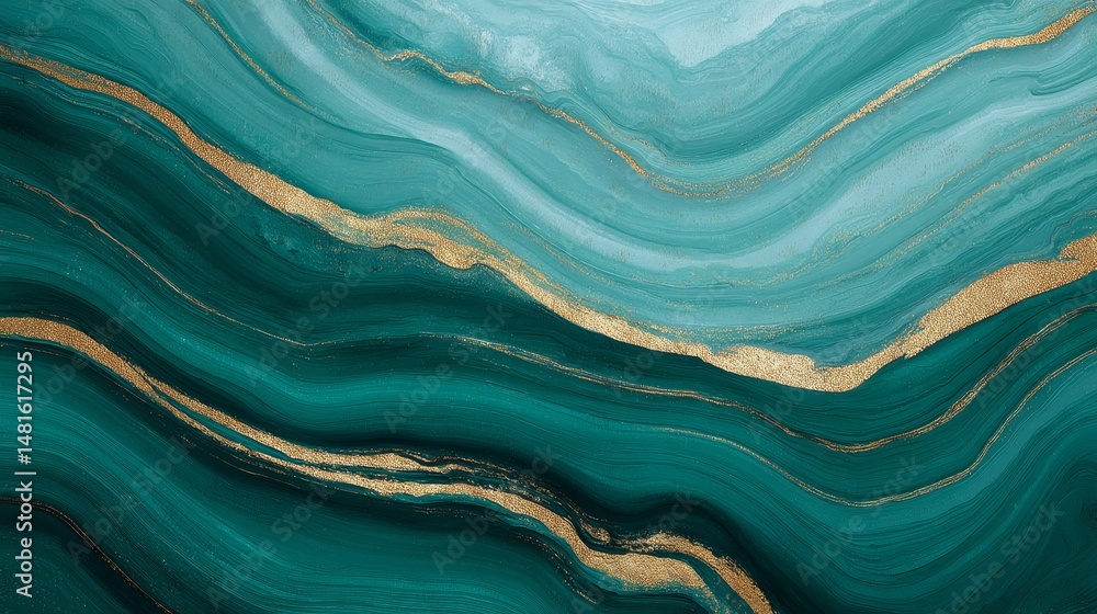 Aufkleber swirling patterns of green marble with striking gold veins create a rich, luxurious backdrop ideal f