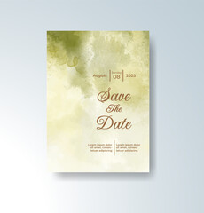 Wedding invitation with abstract watercolor background