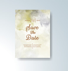 Wedding invitation with abstract watercolor background