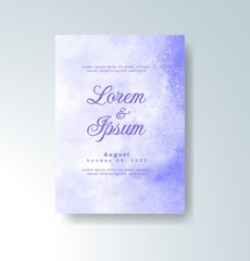 Wedding invitation with abstract watercolor background
