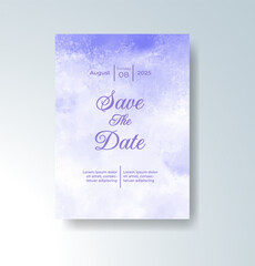 Wedding invitation with abstract watercolor background