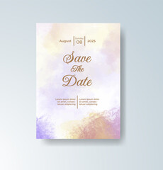 Watercolor wedding invitation card