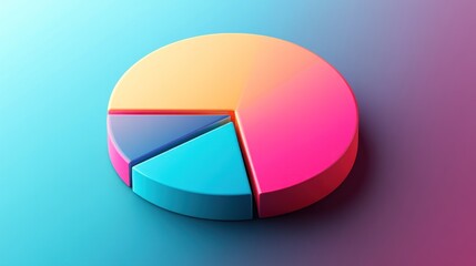 Obraz premium Vibrant 3D Pie Chart: Data Visualization in Bold Colors