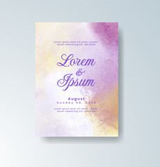 Wedding invitation with abstract watercolor background