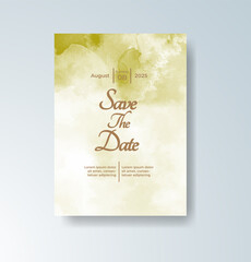 Wedding invitation with abstract watercolor background