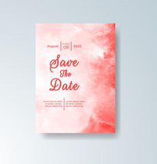 Wedding invitation with abstract watercolor background