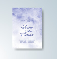 Wedding invitation with abstract watercolor background