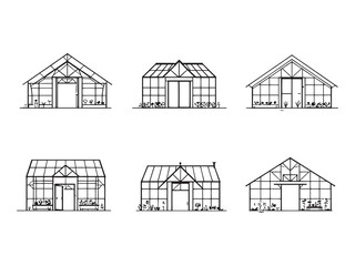 Polyhouse line sketch greenhouse variant