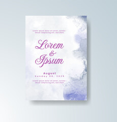 Wedding invitation with abstract watercolor background