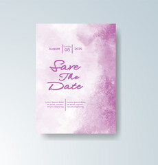 Wedding invitation with abstract watercolor background