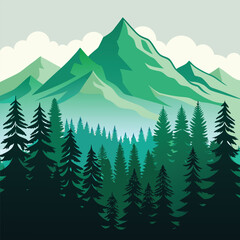 Fototapeta premium Mountains and Forest Landscape
