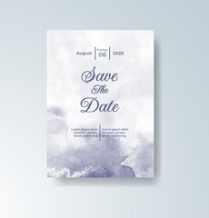 Wedding invitation with abstract watercolor background