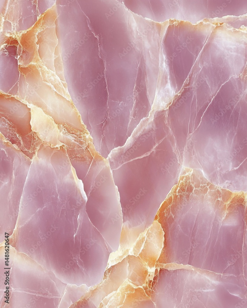 Poster polished pink onyx slab close up showing veins and patterns in high resolution for interior design a
