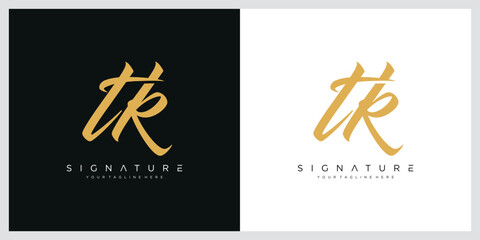 Initial TK handwriting logo vector template