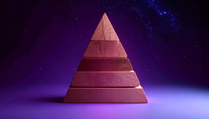 Innovative design structure pyramid shape studio setting digital art modern aesthetic low angle view visual concept
