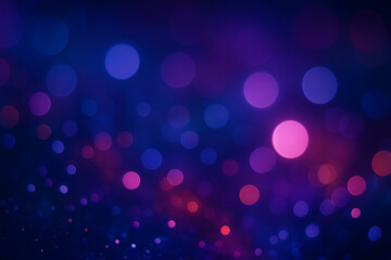 Abstract Cosmic Bokeh Background with Glowing Light Orbs in Purple and Blue Tones