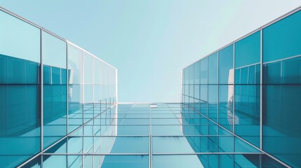 Fototapeta premium Modern glass facade, city building