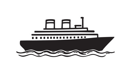 Cruise Ship line art