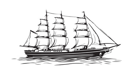 Cruise Ship line art