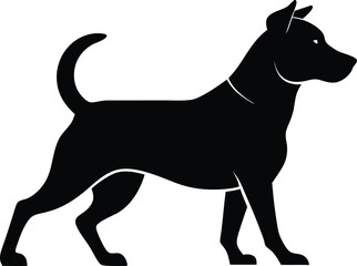Silhouette of a Black Dog in Profile