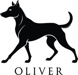Oliver the Dog A Sleek Black Silhouette