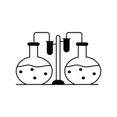 experiment glyph outline icon with white background vector stock illustration