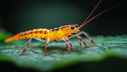 Fototapeta premium Vibrant insect on a leaf