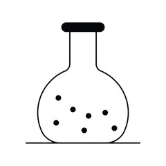 flask glyph outline icon with white background vector stock illustration