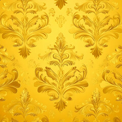 Create Golden Floral Art, Design Damask Patterns, Texture, Background, and Illustration Ornament Decoration