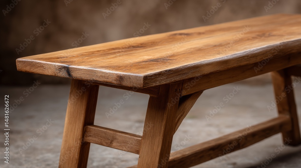 Aufkleber warm wood grains of a polished oak table stand out against a textured cedar wall, creating a rustic 