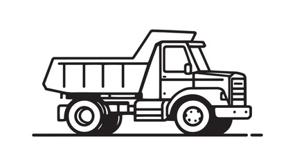 Fototapeta premium Dump Truck line art