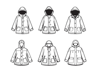 Minimal Raincoat Vector Icons