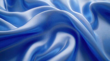 Fototapeta premium Smooth, flowing blue silk fabric