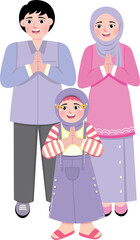 Islamic Family Celebration – Eid Greeting and Forgiveness Moment