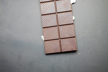 Chocolate bar with black background