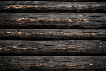 Fototapeta premium Dark, aged wooden logs