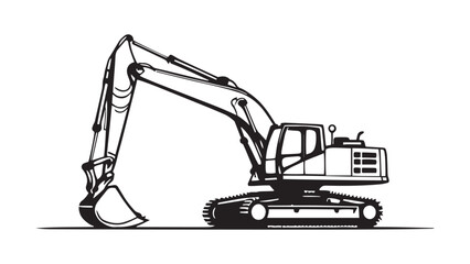 Excavator line art