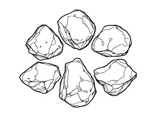 Rock Phosphate Outline Vector Icons
