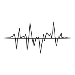Black Line Waveform  on transparent background