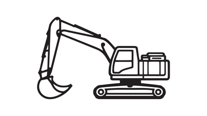 Excavator line art