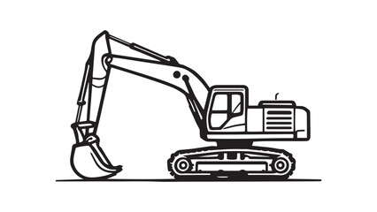 Excavator line art