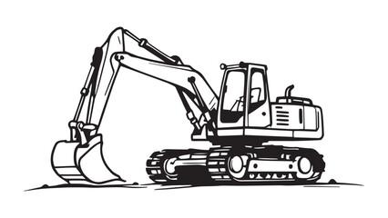 Excavator line art