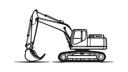 Excavator line art