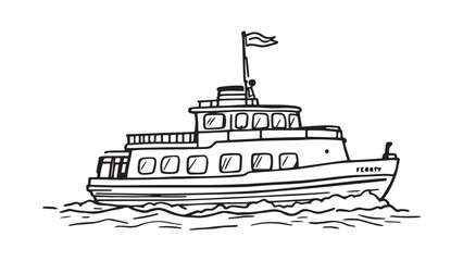 Obraz premium Ferry line art