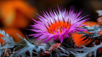 Vibrant flower blooming amidst urban environment close-up photography nature abstract view conceptual beauty