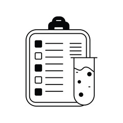 clipboard glyph outline icon with white background vector stock illustration