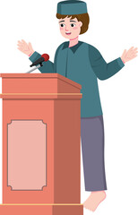 Khotbah, Ramadan Activity, Young Man at Podium