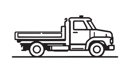 Flatbed Truck line art